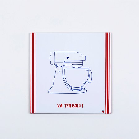 Quadro Azuleicha Avulso - Batedeira - Vai ter bolo