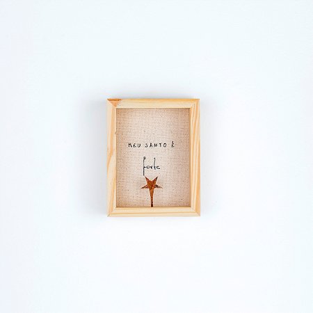 Quadro Bordado c/ Acrílico - Meu Santo