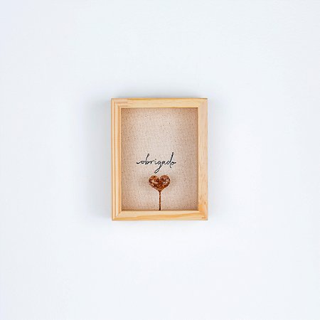 Quadro Bordado c/ Acrílico - Obrigada