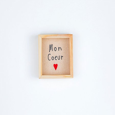 Quadro Bordado c/ Acrílico - Mon Coeur