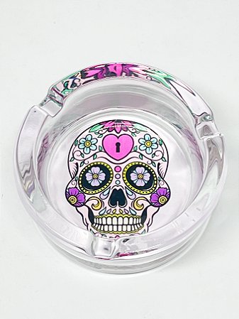 Cinzeiro de Vidro Caveira Mexicana