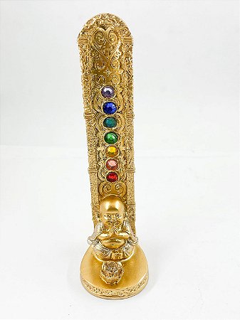 Incensário Buda Dourado com Chakras