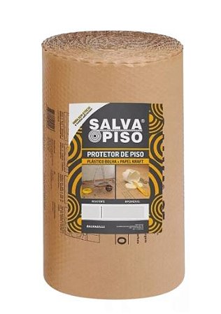 Salva Piso 1,00m X 15m - Kraft + Plastico Bolha de Alta Resistencia