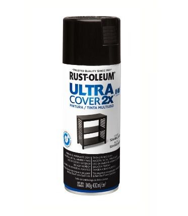 Tinta Rust Oleum Spray Ultra Cover 2x Preto Semi Brilho