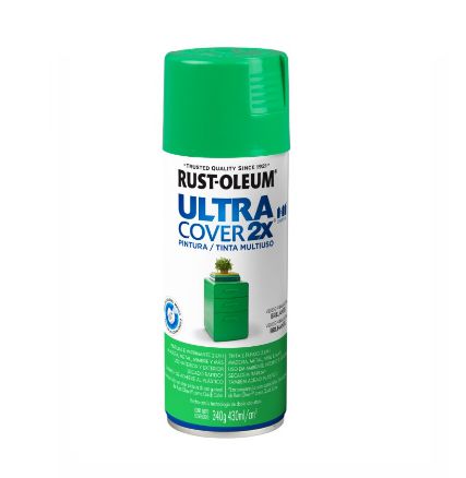 Tinta Rust Oleum Spray Ultra Cover 2x Verde Primavera Brilha