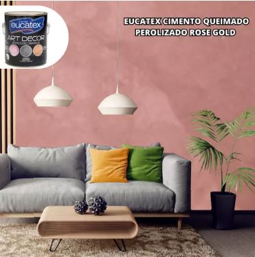 Eucatex Cimento Queimado Perolizado Rose Gold GL