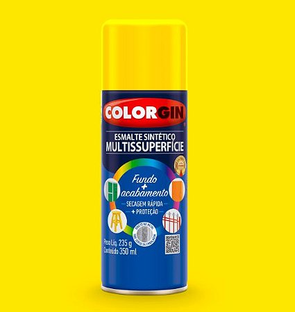 Colorgin Esmalte Sintético Multissuperfície 737 Amarelo Brilhante 350ml