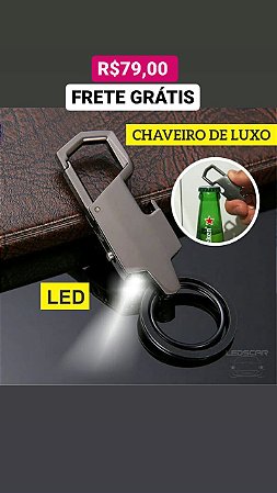 CHAVEIRO DE LUXO ABRIDOR DE GARRAFA COM LED