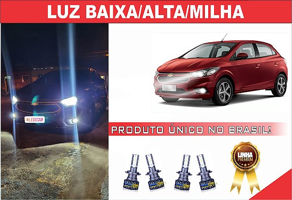 02 PARES DE ULTRA LED PREMIUM H4/H27 ONIX/PRISMA/COBALT/SPIN