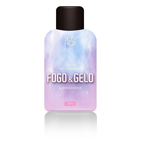 Gel para massagem beijável FOGO E GELO - Algodão Doce - ( Esquenta / Esfria) - 38ml