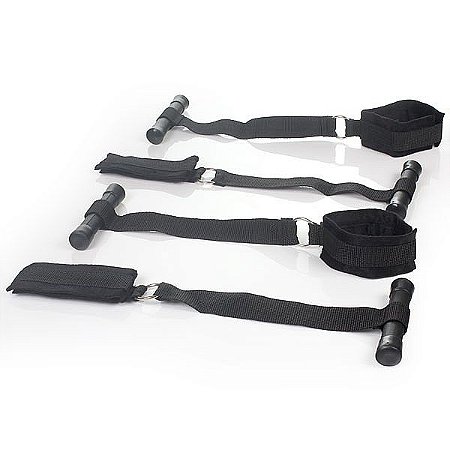 BONDAGE - Kit com 4 Amarras para Prender na Porta - Preto