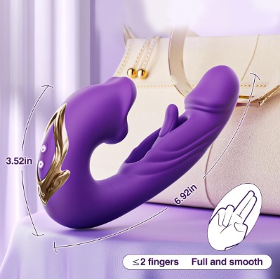Kiss Vibrator 2 - Vibrador 3 em 1 - Estimula o Ponto G e Simula Sexo Oral