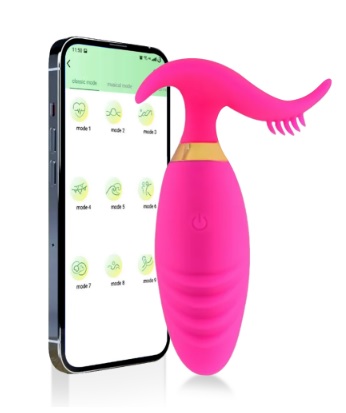 Cápsula Vibratória Vai e Vem com APP e 9 Modos de Vibração em Formato de Glande Pink
