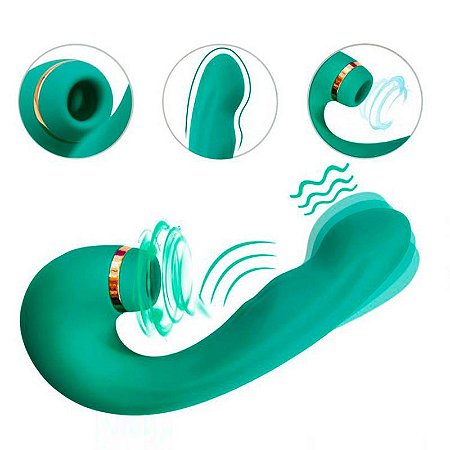 Vibrador G-Spot com Estimulador Ondas de Pressão