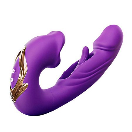 Vibrador Com Boca e Estimuladores