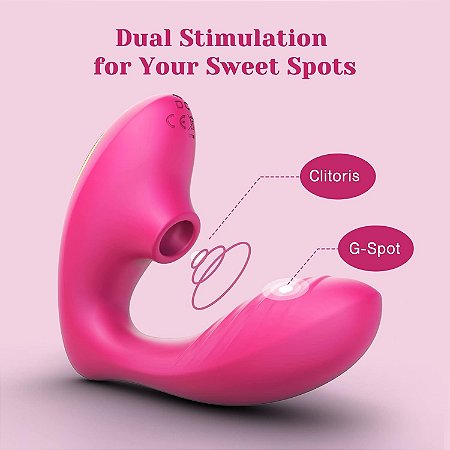 Vibrador Duplo - 10 Modos de Sucção e 10 Modos de Vibração do Ponto G