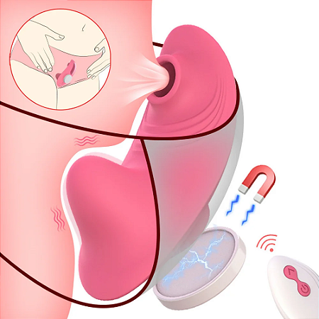 Vibrador de Calcinha com Imã Estimulador Clitoriano e Controle Remoto Rosa Claro