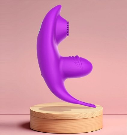 Vibrador de Calcinha com APP e 9 Modos de Vibração e Tripla Estimulação Roxo