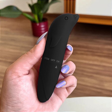 Vibrador Golfinho Ponto G com Dupla Estimulação - Preto