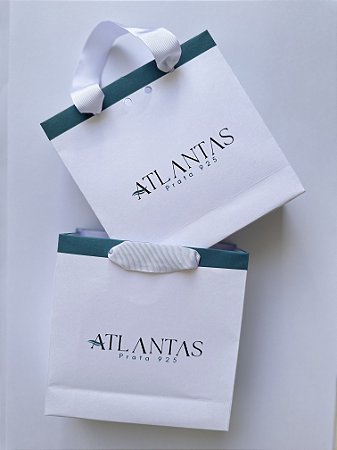 50 Un. Sacola 15 x 5 x 15 (Papel offset branco e alça fita)