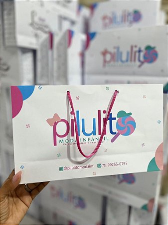 Sacola 31,5 x 8 x 19 (Papel offset branco e alça cordão) - 50 unidades