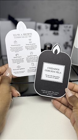 50 un. Cartão de cuidados com a vela