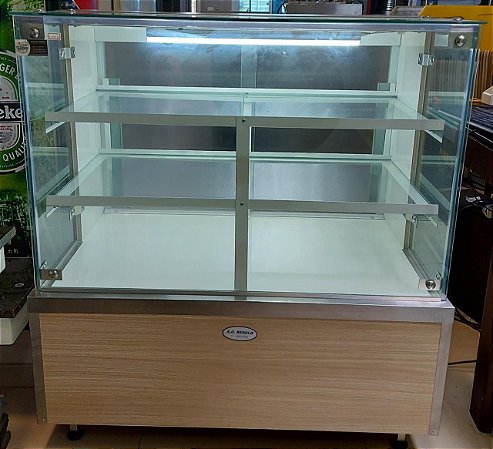 Vitrine Seca Retilínea 1,00 Vidro Quadrado Linha Formicada [usada] A.G Rebelo