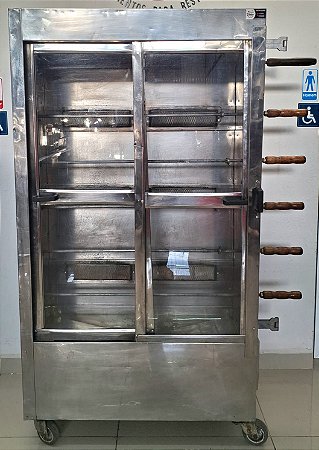 Máquina de Assar 30 Frangos 100% em Aço Inox À gás Rotativo [Usada]