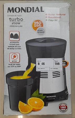 Extrator de Frutas Preto Bivolt [Usado] Premium Turbo  E-10 Mondial