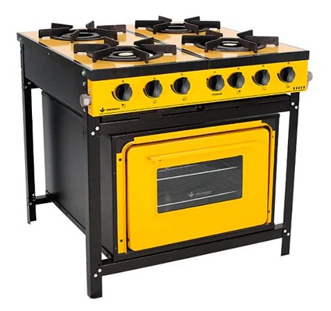Fogão a Gás de Aço Carbono 4 Bocas com Forno - Venâncio BR4BFAM