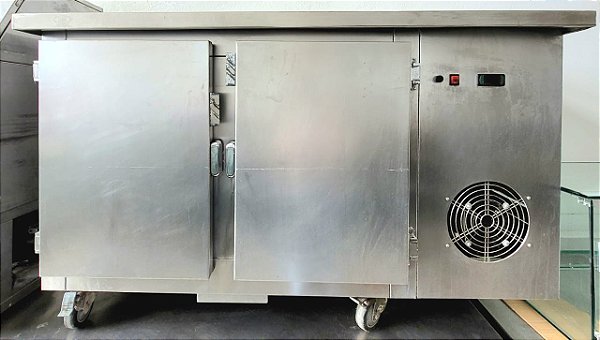 Balcão de Inox Refrigerado c/ Pia e Pista Fria 1,5mt [usado] - Stilux