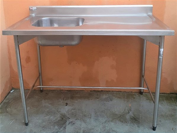 Pia Inox com cuba esquerda rasa - 1,41L [Usado]