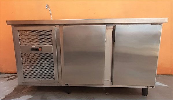 Balcão Refrigerado de Inox com Pia - 1,5m [Usado]