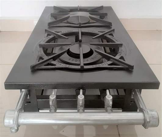Fogão 2 bocas com 3 queimadores de baixa pressão 30x30 - Itajobi [Usado]