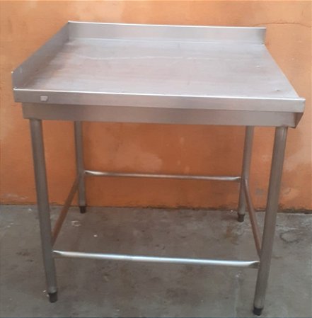 Mesa 100% Inox sem prateleira inferior - 84cm [Usada]