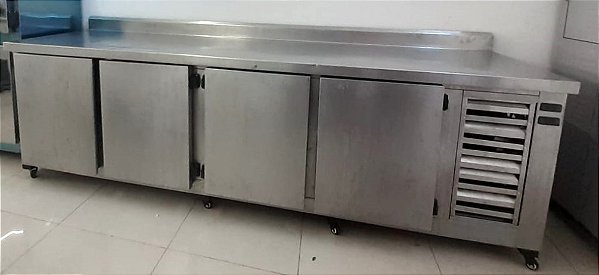 Balcão Refrigerado - 2,87m com 2 Portas Refrigerador e 2 Portas Congelador - Inox 220v [Usado]