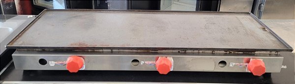 Chapa Chapeira De Lanches a gás 31x90 Com Coletor E 3 Queimadores  [Usada]