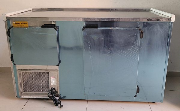 Balcão Encosto Refrigerado Inox 1,50m - Refrigel 220V[Usado]