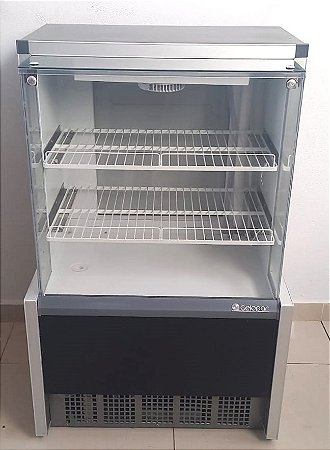 Vitrine Refrigerada Ar Forçado GPFA-075R PR Preta Linha Aurora - Gelopar Vidro Reto 0.75m [Seminova]