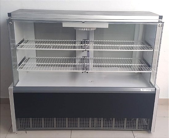 Vitrine Refrigerada Ar Forçado GPFA-140R PR Preta Linha Aurora Gelopar Vidro Reto 1.40m [Seminova]