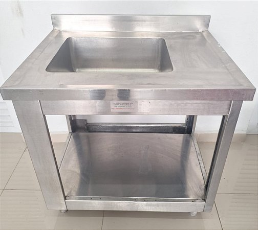 Pia cuba esquerda 100% Inox - 85cm [Usada]