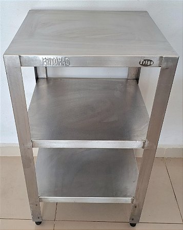 Aparador de Inox com 2 prateleiras inferiores 50cm - Fritomaq [Usada]