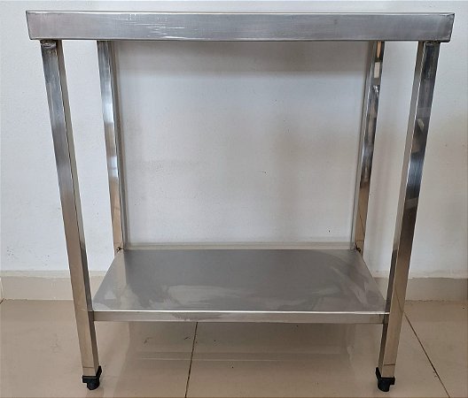 Aparador de Inox com prateleira inferior - 77cm [Usado]