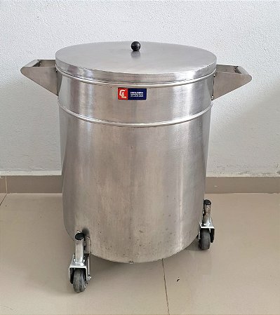 Carro / Lixeira para detritos 80 Litros - Inox 304 [Usado]