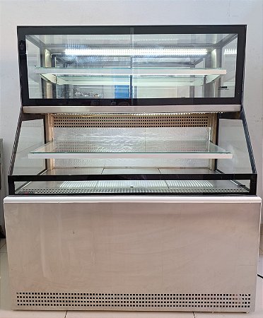 Vitrine Refrigerada/Cooler Aberto - Modelo Duplo Base de Inox - 220v - Semox [Seminova]