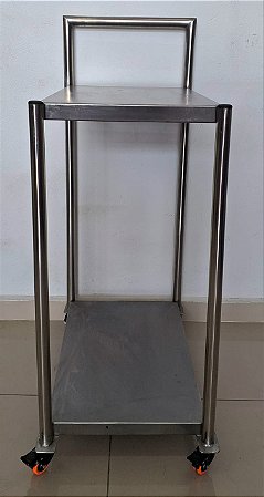 Aparador com Rodízios / Carrinho de Inox com prateleira inferior lisa [Usado]