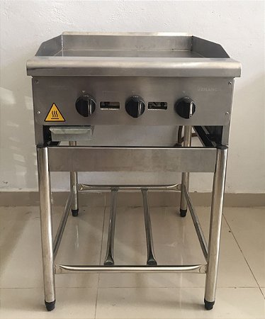Chapa Americana a Gás GLP 60cm - Com 18mm Profissional Com Módulo Inox CGP60 - Venâncio [Seminova] * Fabricação 04/2023