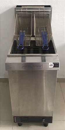 Fritadeira a Gás Industrial 30 Litros Zona Fria de Óleo FOG 2 C Metalcubas [Seminova] * Fabricação 05/2022