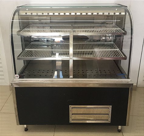 Vitrine Refrigeradora - Ar Forçado com Vidros Curvos de Inox - 220v - Ag. Rebelo [Usada]
