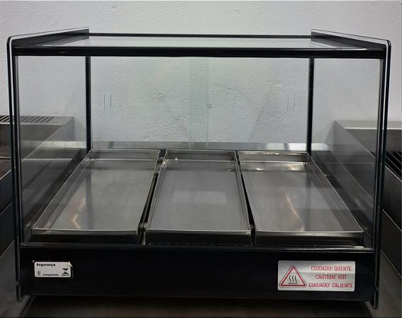 Vitrine Estufa c/ LED e Estrutura em Alumínio Anodizado e Vidros Serigrafados EVR LP 3B 220v - Titã [Usada]